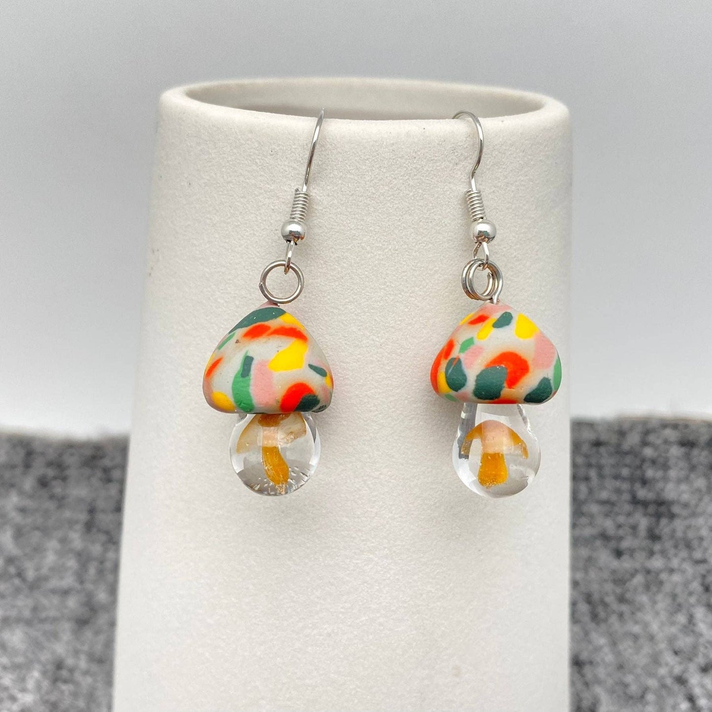 Multi Style Polymer Clay and Glass Mushroom Earrings