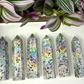 Aura Kiwi Jasper Obelisk Tower Crystal Point