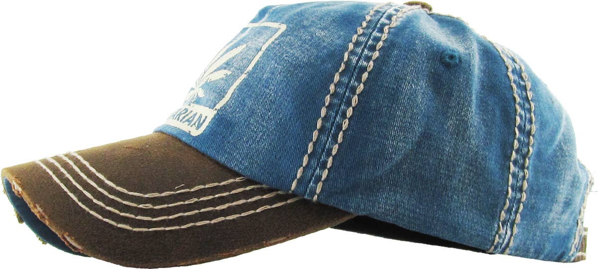 MARIJUANA LEAF VEGETERIAN VINTAGE BALLCAP