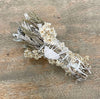 Rosemary & Sage Floral Smudge Wand with Quartz Crystal