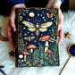 Handmade Leather Journal Blank Vintage Notebook With Mushroom Print Gift Idea
