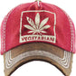 MARIJUANA LEAF VEGETERIAN VINTAGE BALLCAP