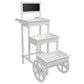 White 3-Tier Fir Wood Plant Stand with Chalkboard