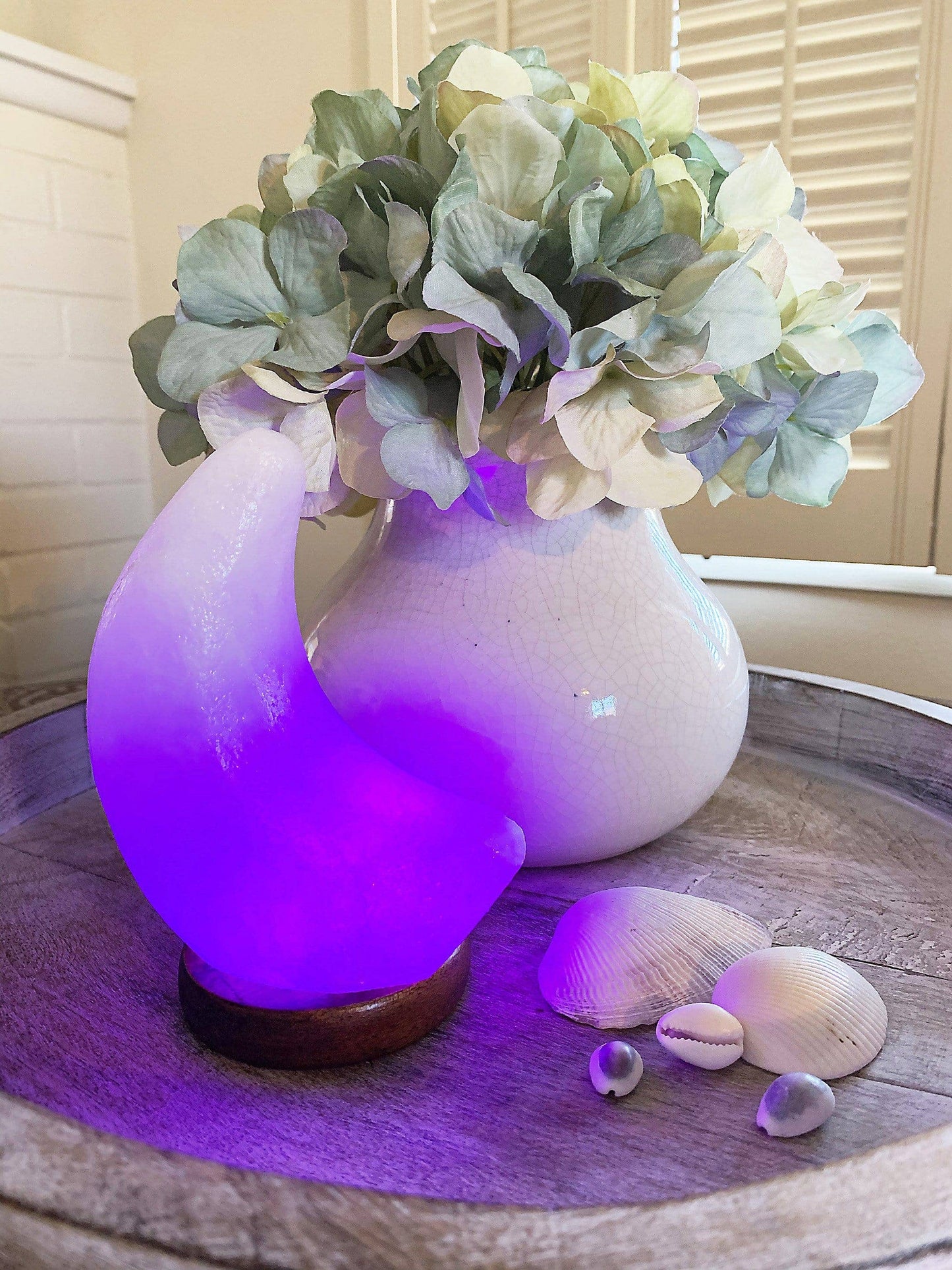 Crystal Himalayan Salt Lamp Moon Light Polished Stone