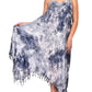 V Neck Tie Dye Dress With Fringes