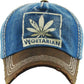 MARIJUANA LEAF VEGETERIAN VINTAGE BALLCAP