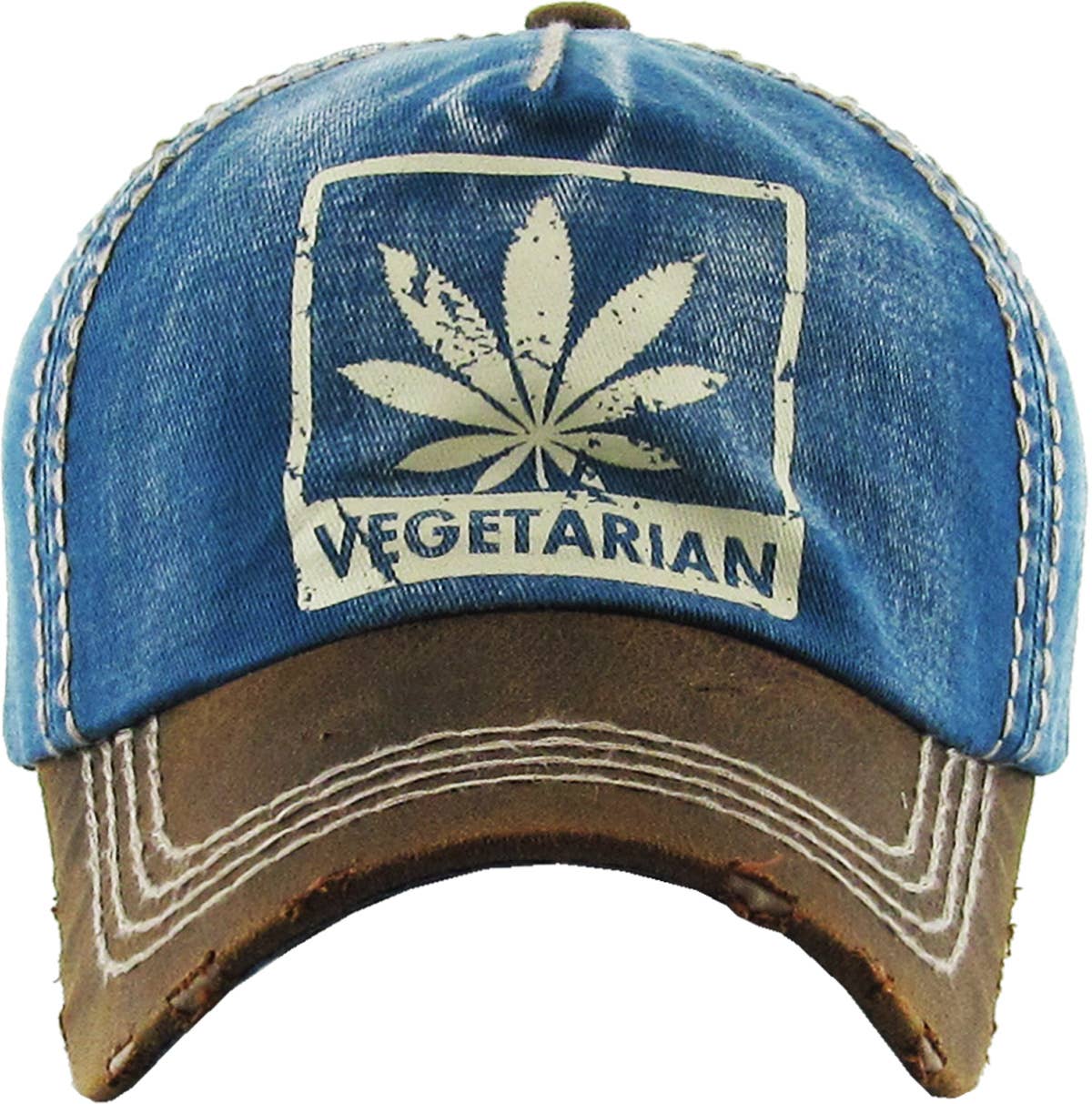 MARIJUANA LEAF VEGETERIAN VINTAGE BALLCAP