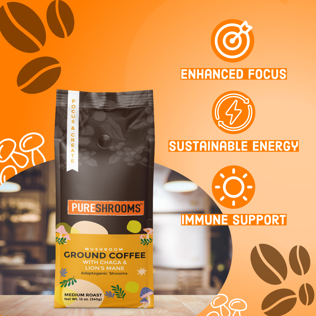 PureShrooms Focus & Create Mushroom Ground Coffee