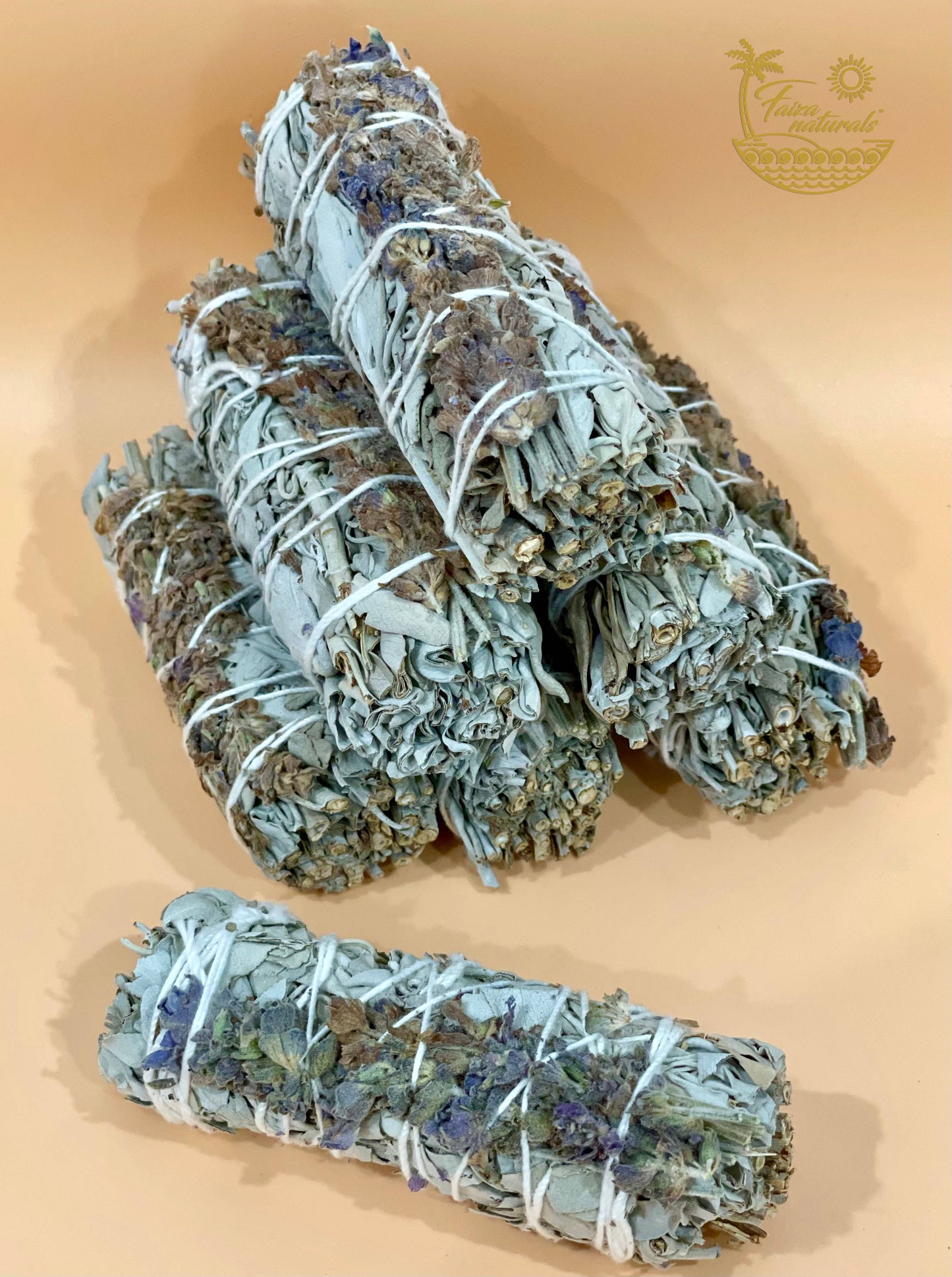 Lavender And White Sage Smudge Sticks Hand Tied Bundles Organic California Grown