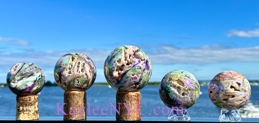 5-7 Pcs Aura Sphalerite Sphere Crystal Ball healing energy 