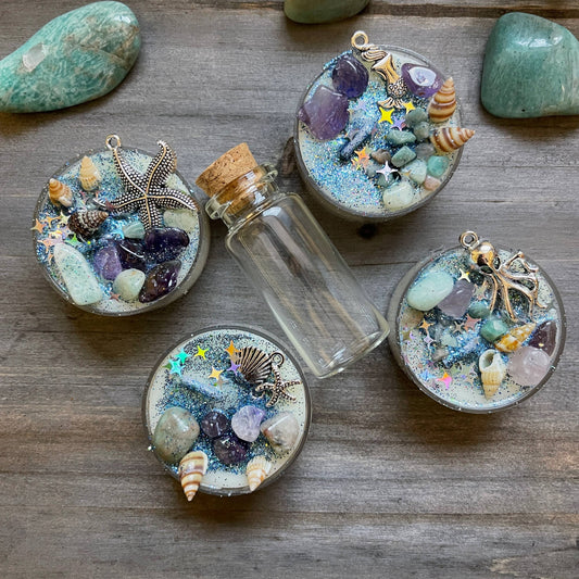 Sea Witch Tealight Crystal Candles, Ritual Candles