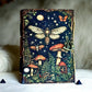 Handmade Leather Journal Blank Vintage Notebook With Mushroom Print Gift Idea