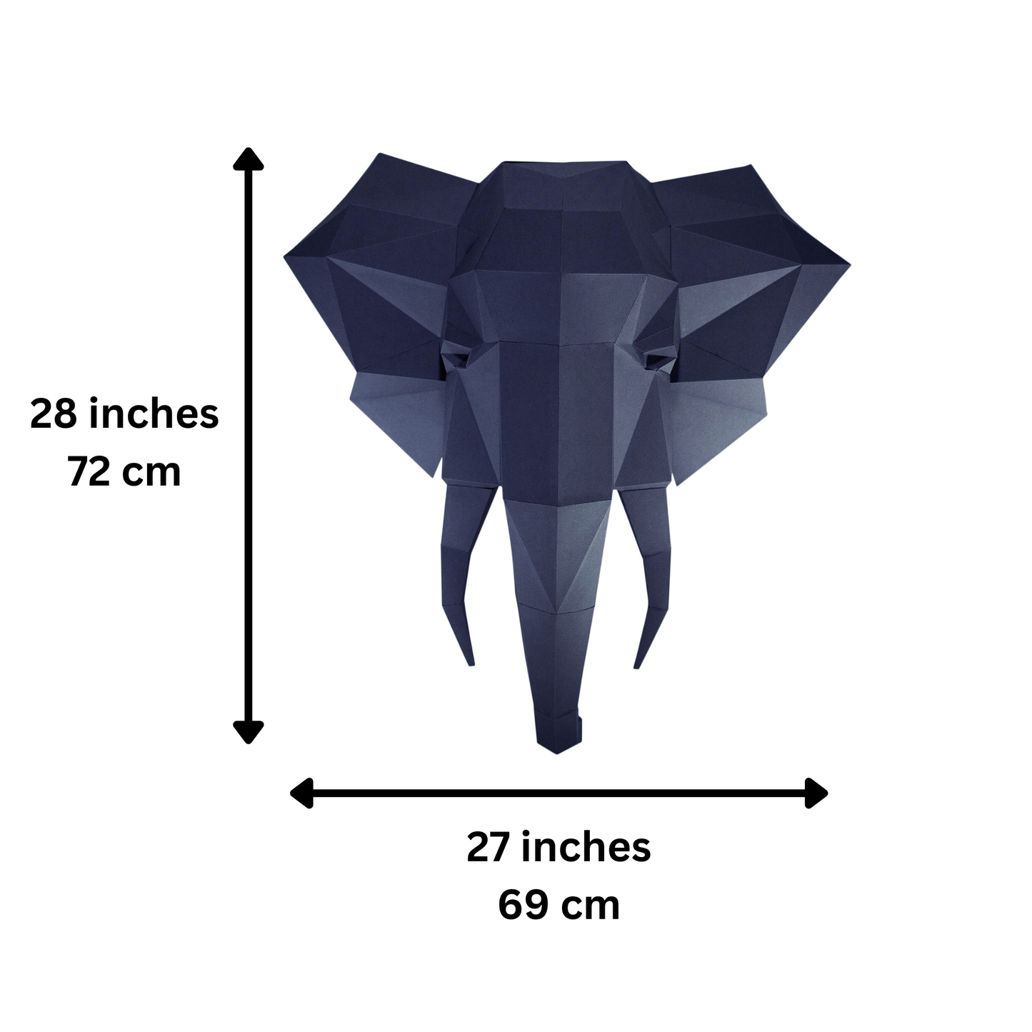 Elephant Head 3D PaperCraft Origami Wall Art