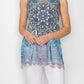 Soft Relaxed Tank With Delicate Floral Laced Hem NAVY