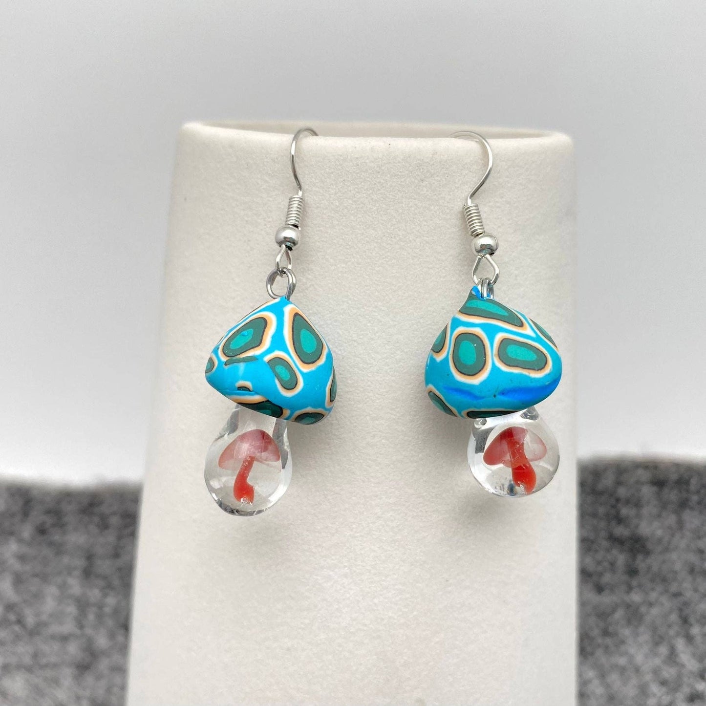 Multi Style Polymer Clay and Glass Mushroom Earrings