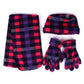 Women's Fleece Pink Plaid Winter Set