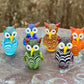 Glass Owl Sitter Miniature Collectible Figurine