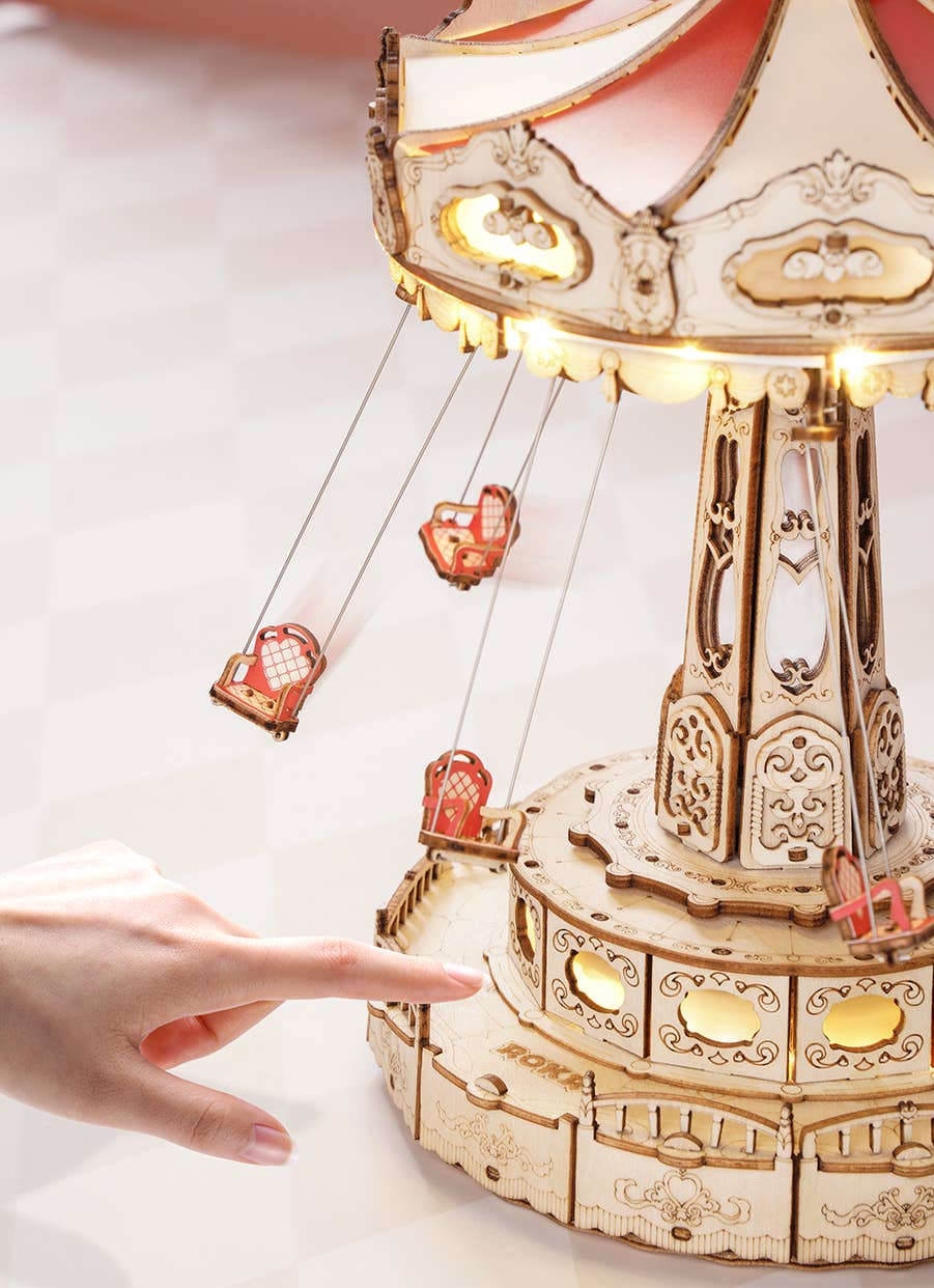 3D Wooden Puzzles DIY Music Box Swing Ride