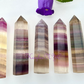 Natural Rainbow Fluorite Obelisk Tower Point Crystal