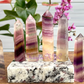 Natural Rainbow Fluorite Obelisk Tower Point Crystal