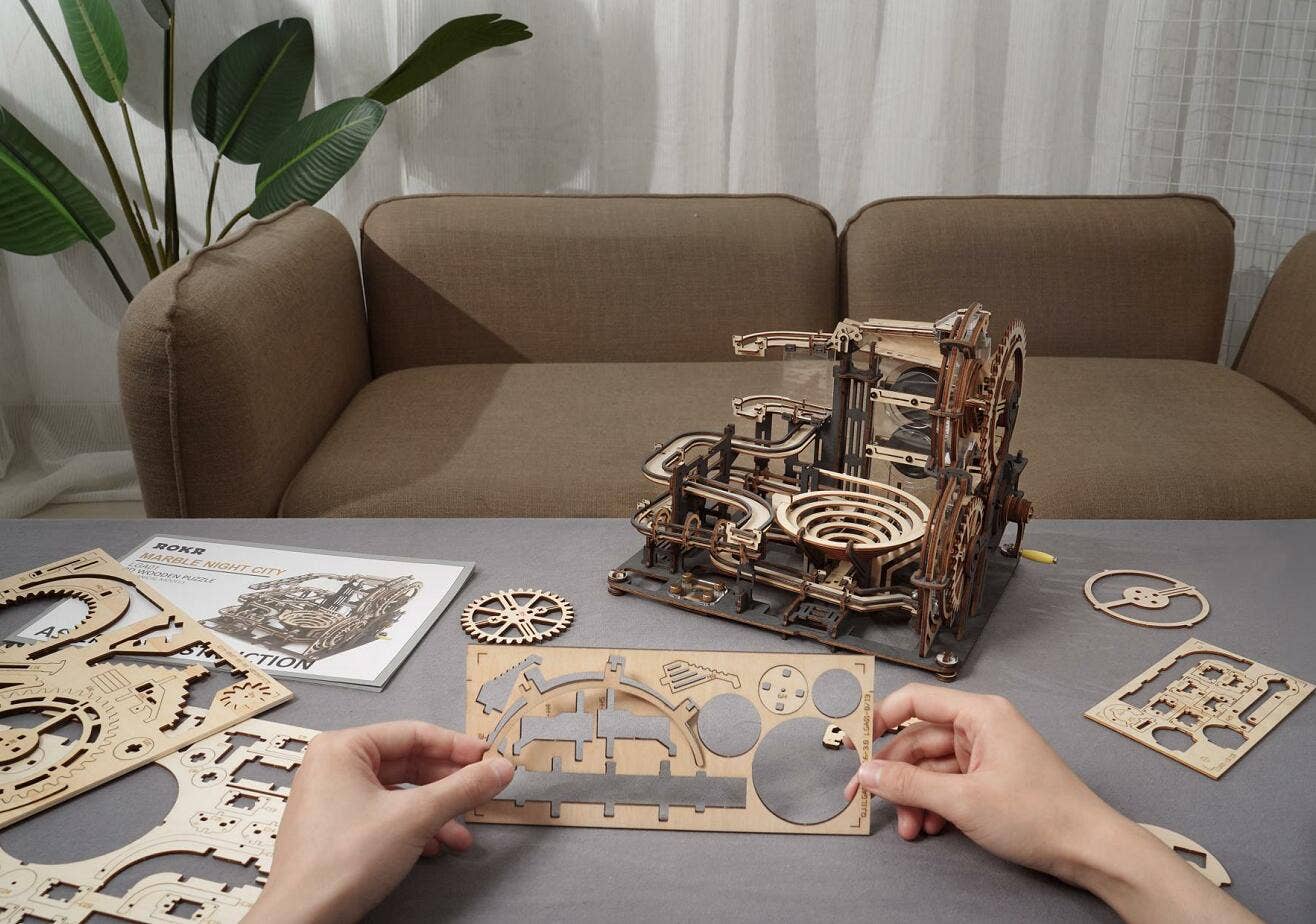 Marble Night City 3D Wooden Mechanical Model