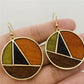 Wood Geometric Earrings