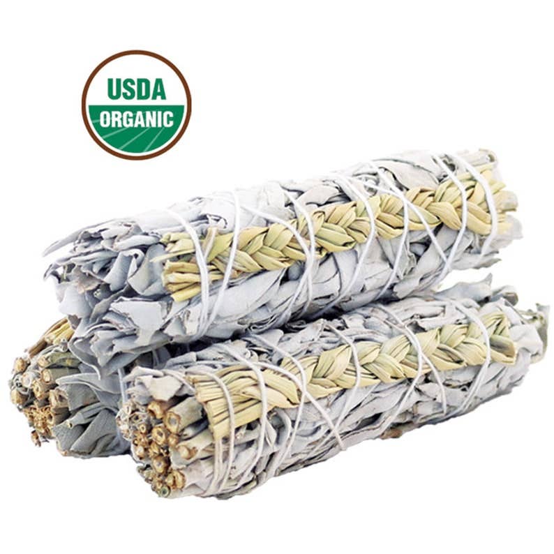White Sage & Sweetgrass Smudge Stick