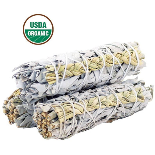 White Sage & Sweetgrass Smudge Stick