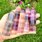 Natural Rainbow Fluorite Obelisk Tower Point Crystal