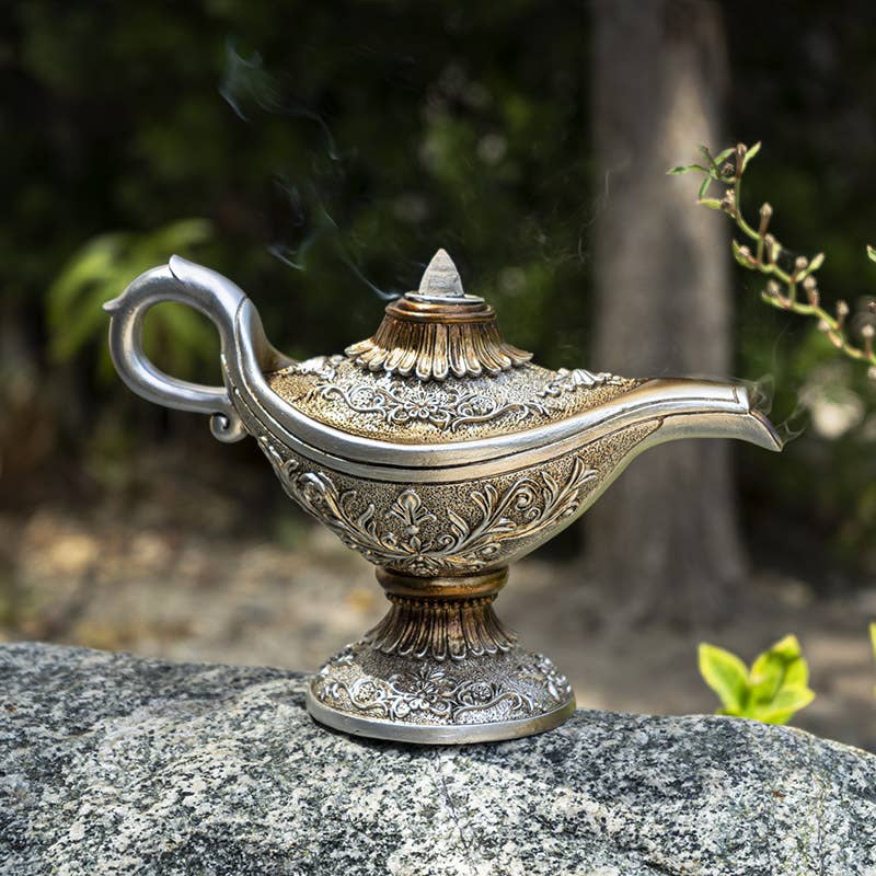 14320 Aladin's Genie Lamp Backflow Incense Burner