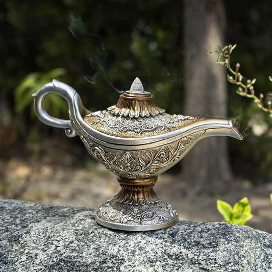 14320 Aladin's Genie Lamp Backflow Incense Burner