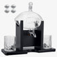Football Decanter Set with 2 Whiskey and Wine Glasses 1400mL Barware Gift for Football Fans and Game Day Decor