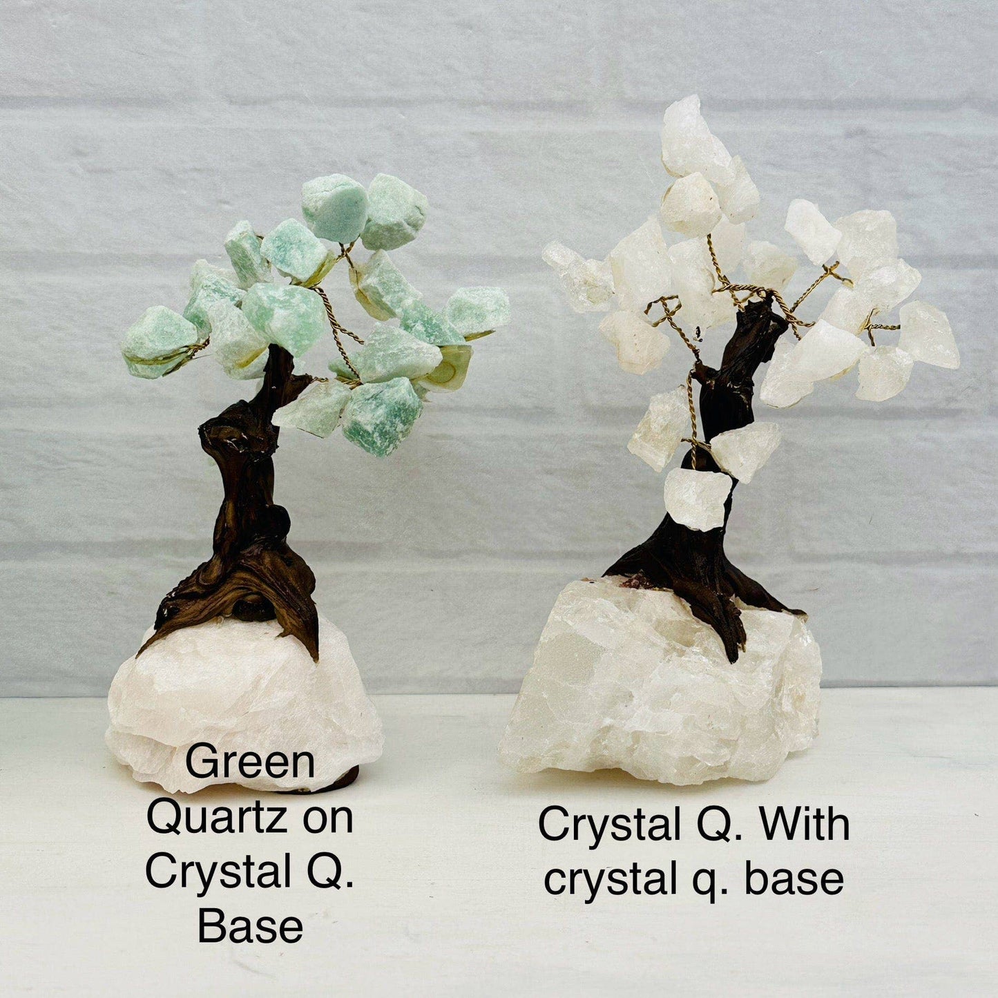 Beautiful Crystal Trees - Gemstone Crystal Trees with Crystal Stone B, featuring Green Quartz and Crystal Quartz designs.
