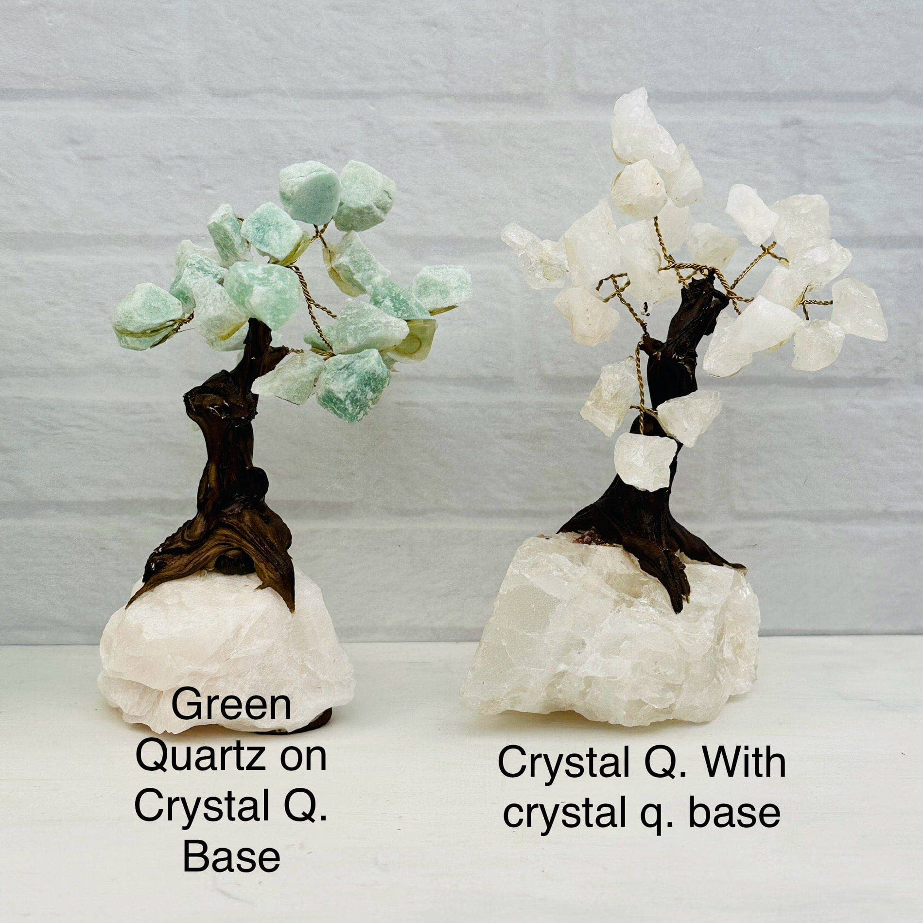 Beautiful Crystal Trees - Gemstone Crystal Trees with Crystal Stone B, featuring Green Quartz and Crystal Quartz designs.