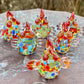 Glass Rooster Sitter Miniature Collectible Figurine