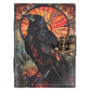 Leather Journal Blank Vintage Notebook With Crow UV Print Travel Gift Writers
