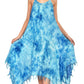 V Neck Tie Dye Dress With Fringes