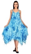V Neck Tie Dye Dress With Fringes