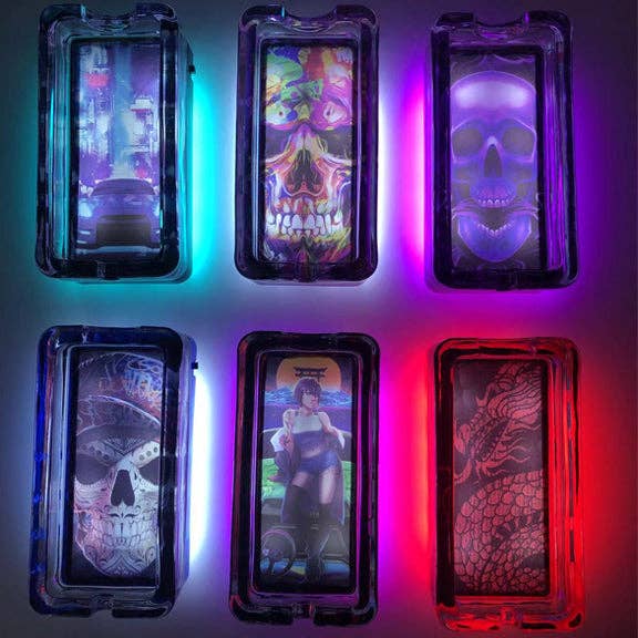 Smokezilla Underglow Light Up Ashtray Assortment- 6/Pack