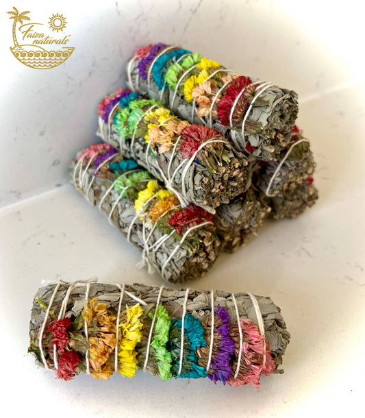 7 Chakra Sinuata Flower White Sage California 4 Inch