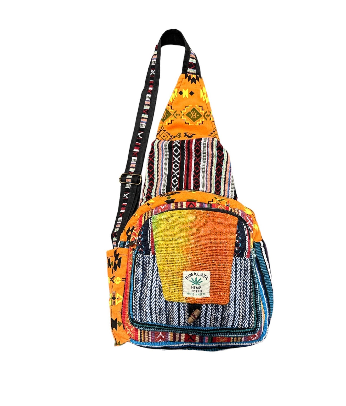 Cotton Hemp Crossbody Pocket Backpack Bag FB164 By Rising International Inc Durable Everyday Use Lightweight Travel Ready
