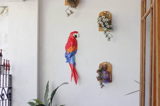 Macaw 3D PaperCraft Origami Wall Art