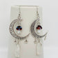 Hollow Moon Mushroom White Crystal Earings