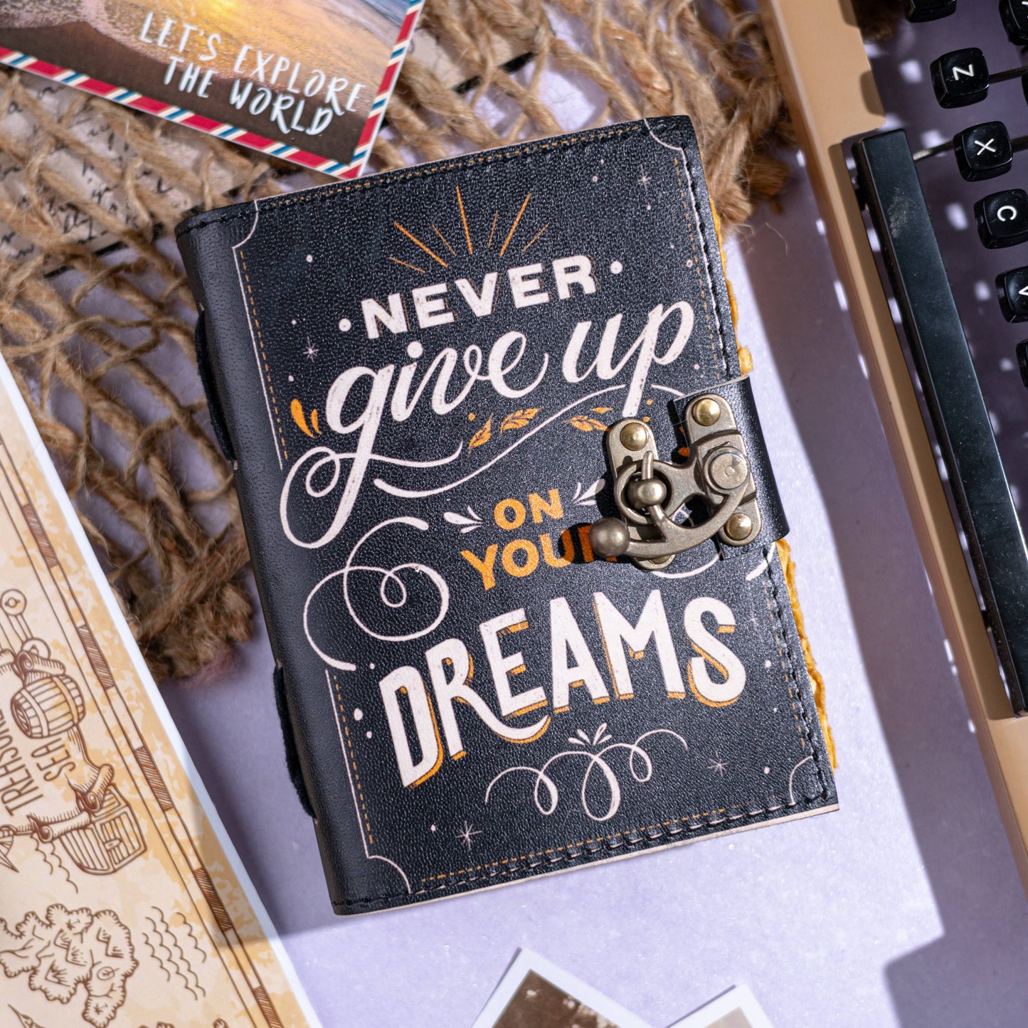 Leather Travel Journal With Quotes Notebook For Adventurers