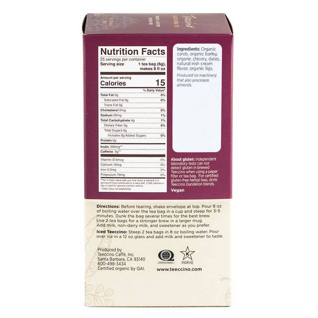 Irish Cream Roasted Herbal Tea- 83% Organic