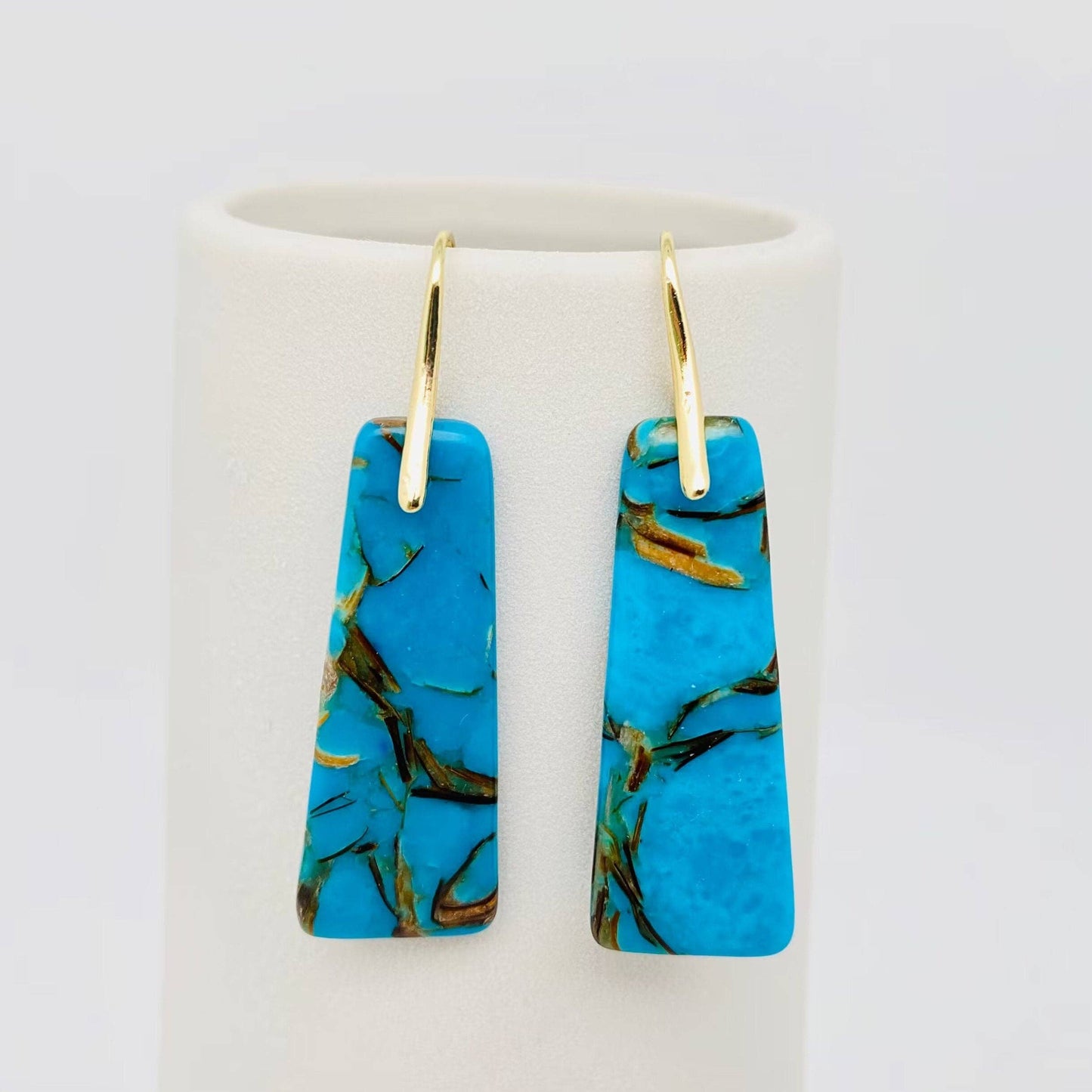 Colored Emperor Stone Geometric Agate Chakra Earrings Copper Nickel Free Lead Free Stylish Dainty Jewelry Gift For Her