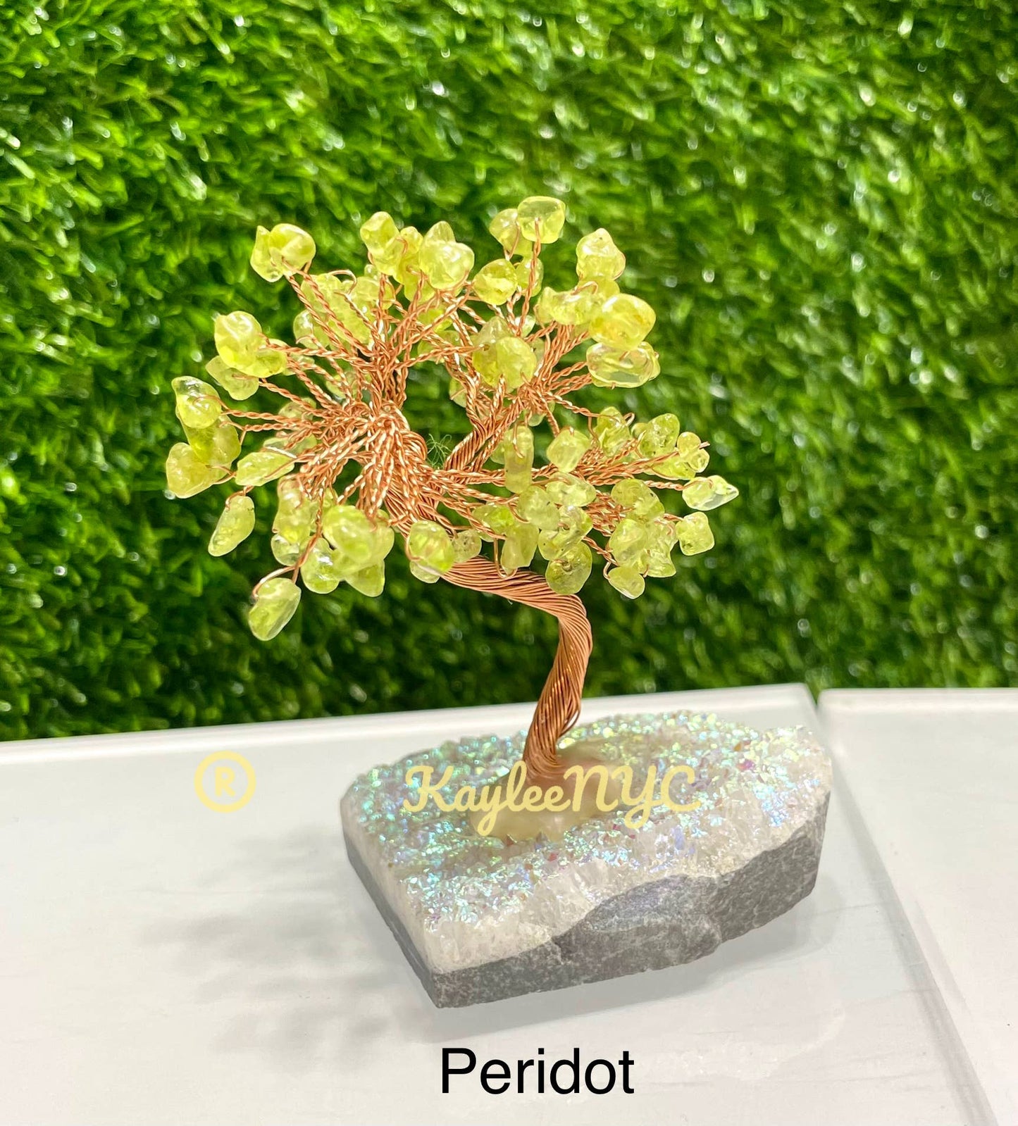 Wholesale Lot 5 Pcs Bonsai Tree with Angel Aura Base Crystal