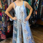 Baby Blue Cherry Blossom Romper for Springtime Comfort and Style