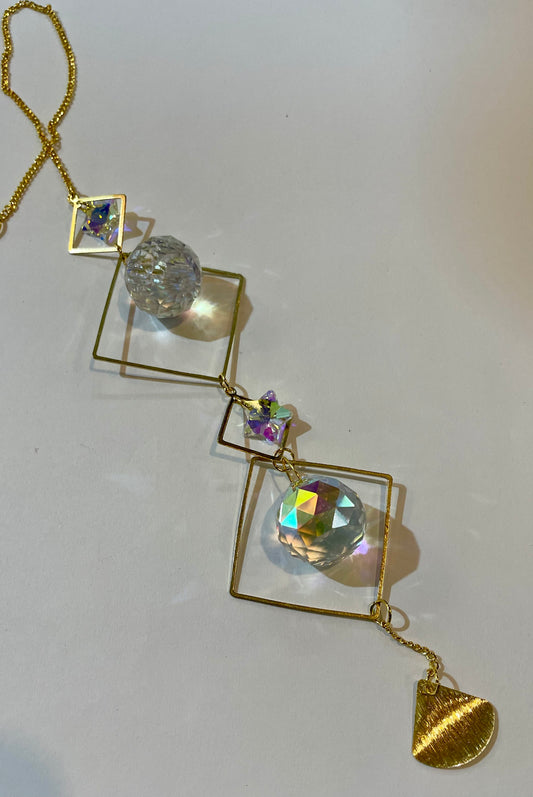 Crystal Square Suncatcher Rainbow Window Decor Home Accent