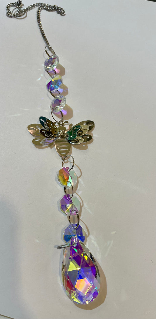 Crystal Bee Suncatchers Bright Rainbow Window Decor
